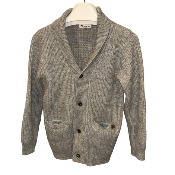 Appaman gray will ribbed knit cardigan sweater boys 8 - Picture 1 of 3